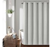Lush Decor Farmhouse - Cortina de Ducha de algodón teñido con Hilo de Rayas, 183 x 183 cm, Color Gris