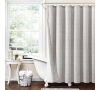 Lush Decor Farmhouse - Juego de Cortinas de Ducha de 2 Piezas con Forro de PEVA, 72 x 72 Pulgadas, Color Gris