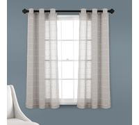 Lush Decor Farmhouse - Par de Paneles de Cortinas Transparentes con Ojales texturizados, 63 Pulgadas de Largo x 38 Pulgadas de Ancho, Gris