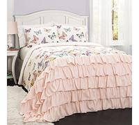 Lush Decor Flutter Butterfly Bonita Colcha Acolchada (matrimonial, Poliéster, Rosa, Full/Queen