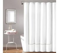 Lush Decor Hotel Collection - Cortina de Ducha, 183 x 183 cm, Color Blanco y Trigo