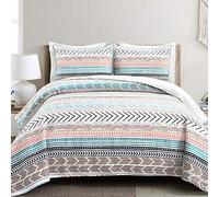 Lush Decor Hygge Geo, algodón, Neutro y Multicolor, matrimonial/Queen