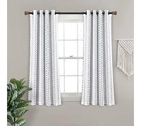 Lush Decor Hygge - Par de Paneles de Cortinas a Rayas para Ventana, 63 Pulgadas de Largo x 52 Pulgadas de Ancho, Azul Marino y Blanco