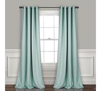 Lush Decor Insulated Grommet Blackout Window Curtain Pair Par de Paneles de Cortinas Opacas con Ojales aislados, Poliéster, Azul, 52" W x 120" L