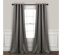 Lush Decor - Juego de Paneles de Cortinas Opacas con Ojales, Color Gris Oscuro, 52 x 95 Pulgadas