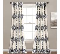 Lush Decor Keya Medallion Par de Paneles de Cortina para Ventana para oscurecer, Poliéster, Crema, 84" x 52"