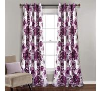Lush Decor, Leah, Paneles de Cortina para Ventana con Filtro de luz, 132 cm de Ancho x 213 cm de Largo, Cortinas largas de Flores Coloridas de Acuarela primaveral, para Dormitorio, Sala de Estar y