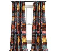 Lush Decor Misha-Juego de Paneles de Cortina para Ventana de oscurecimiento de habitación, 84 x 52 Pulgadas, Multicolor, Poliéster, W 52" x L 84" (2 Panels)