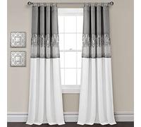 Lush Decor Night Sky Panel de Cortina Opaca 100% Forrado para Ventana (Panel Individual), 84 Pulgadas de Largo x 42 Pulgadas de Ancho, Gris y Blanco