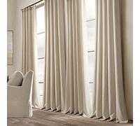 Lush Decor Panel de Cortina de Lino Belga prelavada de Mezcla de algodón Rico en Lino (Panel Individual), 108 Pulgadas de Largo x 50 Pulgadas de Ancho, Lino