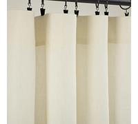 Lush Decor Panel de Cortina de Lino Belga Prelavado de Lino Rico Mezcla de algodón (Panel Individual), 84 Pulgadas de Largo x 50 Pulgadas de Ancho, Marfil