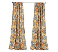 Lush Decor (par 274 x 132 cm, Color Amarillo y Gris, Cortinas de jardín con Amapola para oscurecer la habitación, Panel de Ventana para Sala de Estar, Comedor, Dormitorio, L, Amarillo y Gris