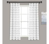 Lush Decor Par de Cortinas de algodón teñidas con Rayas de Degradado, 63 Pulgadas de Largo x 40 Pulgadas de Ancho, Gris