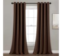 Lush Decor Par de Cortinas Opacas con Ojales aislantes, 84 Pulgadas de Largo x 52 Pulgadas de Ancho, Color Chocolate