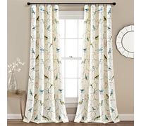 Lush Decor Par de Cortinas para Ventana con Filtro de luz para pájaros y Flores, 84 Pulgadas de Largo x 52 Pulgadas de Ancho, Multicolor