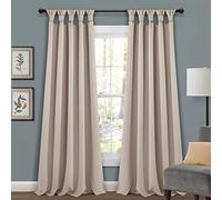 Lush Decor Par de Paneles de Cortinas Opacas aisladas con Trabillas anudadas en la Parte Superior, 84 x 52 Pulgadas, Trigo, poliéster, 52 Pulgadas de Ancho x 84 Pulgadas de Largo (Paquete de 1)