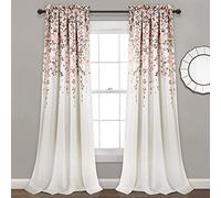 Lush Decor Par de Paneles de Cortinas para Ventana de oscurecimiento de habitación con Flores, Rubor y Gris, 95 Pulgadas de Largo x 52 Pulgadas de Ancho