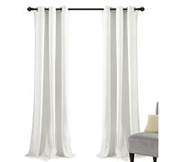 Lush Decor Prima Cortinas de terciopelo con bloques de color que filtran la luz, juego de paneles de ventana para sala de estar, comedor, dormitorio (par), 38 pulgadas de ancho x 84 pulgadas de largo,