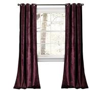 Lush Decor Prima - Cortinas de Terciopelo de Color para oscurecimiento de la habitación, para Sala de Estar, Comedor, Dormitorio, 213 cm de Largo, Color Morado