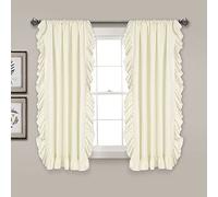 Lush Decor Reyna - Par de Cortinas para Ventana, 160 cm de Largo x 137 cm de Ancho, Color Marfil