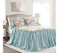 Lush Decor Reyna Ropa de Cama de Lujo (Queen), Poliéster, Azul y Amarillo, Matrimonio Doble