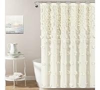Lush Decor Riley - Cortina de Ducha (72 x 72 Pulgadas), Color Marfil