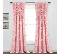 Lush Decor Riley - Cortina para Ventana (Panel Individual, 84 Pulgadas de Largo x 54 Pulgadas de Ancho, Color Rosa