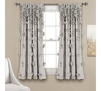 Lush Decor Riley Panel de Cortina para Ventana, 160 cm de Largo x 137 cm de Ancho, Gris Claro
