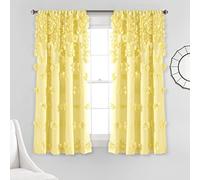 Lush Decor Riley - Panel de Cortina para Ventana (Panel Individual), 63 Pulgadas de Largo x 54 Pulgadas de Ancho, Color Amarillo