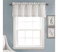 Lush Decor Rosalie Cenefa de Cortina de Lino sintético para Ventana, 18 Pulgadas de Largo x 54 Pulgadas de Ancho, Color Blanco