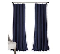 Lush Decor Rosalie Cortinas de Ventana de Estilo rústico, Juego de Paneles para salón, Comedor, Dormitorio (par), 84 x 54 Pulgadas, Azul Marino, 84 x 54 Pulgadas
