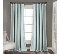 Lush Decor Rosalie - Cortinas de Ventana de Estilo rústico para Sala de Estar, Comedor, Dormitorio (par), 54 Pulgadas de Ancho x 84 Pulgadas de Largo, Color Azul