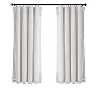 Lush Decor Rosalie - Cortinas de Ventana de Estilo rústico para salón, Comedor, Dormitorio (par), 160 x 137 cm, Color Blanco, 160 x 137 cm