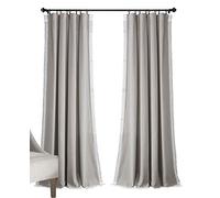 Lush Decor Rosalie Cortinas de Ventana de Estilo rústico para salón, Comedor, Dormitorio (par), 274 x 137 cm, Gris Claro, 274 x 137 cm