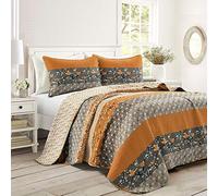 Lush Decor Royal Empire - Juego de edredón de 3 Piezas, Color Amarillo y Gris, tamaño Queen