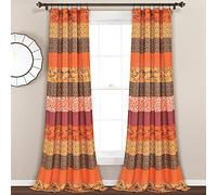 Lush Decor Royal Empire - Par de Cortinas para Ventana, 84 Pulgadas de Largo x 52 Pulgadas de Ancho, Color Mandarina