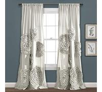 Lush Decor Serena Drape | Panel de Ventana para salón, Comedor, Dormitorio (Cortina Individual), 213,4 x 137 cm, Gris Claro