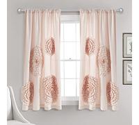 Lush Decor Serena - Panel de Cortina para Ventana (Panel Individual), 63 Pulgadas de Largo x 54 Pulgadas de Ancho, Color Rubor
