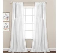 Lush Decor Tulle Skirt - Par de Cortinas Lisas para Ventana, 84 Pulgadas de Largo x 40 Pulgadas de Ancho, Color Blanco