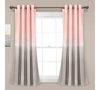 Lush Decor Umbre Fiesta - Par de Paneles de Cortinas para oscurecer la habitación, 52 Pulgadas de Ancho x 63 Pulgadas de Largo, Rubor y Gris