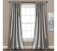 Lush Decor Velvet Dream Window Curtain Panels, 84 by 40-Inch, Silver, Set of 2