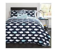 Lush Decor Whale Quilt 4 Piece Set, Twin, Navy