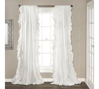 Lush Decor Window Curtain Panel Pair Reyna-Par de Cortinas para Ventana, Tela, Blanco, 54W x 95L, 2