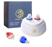 LUSHAN EAGLE Auriculares Amplificados Auriculares Que Pueden Hacer Que el Sonido Sea más Fuerte, Mini Recargable Oculto en el oído con Chip Digital (Rojo y azul)