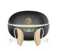 LUSHAN EAGLE Auriculares digitales recargables de 16 canales, auriculares amplificados, reducción de ruido inteligente, calidad de sonido clara, operación simple con botones Beige