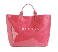 Lushandy Bolsa de mano de PVC con estampado de letras para mujer, bolsa grande de papel kraft para llevar todas las bolsas con asa superior transparente, Rosa Rojo, Talla única