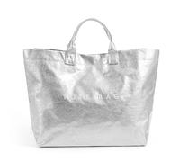 Lushandy Bolsa de mano de PVC para mujer, bolsa de playa con asa superior, Plateado (Solid-Silver), 13.19x5.71x11.81 inches