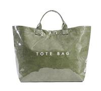 Lushandy Bolso de mano de PVC para mujer, bolso de mano de plástico con letras grandes, para el trabajo, la playa, regalo, Verde oscuro, Talla única