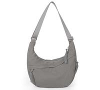 Lushandy Bolsos cruzados de nailon con media luna para mujer, bolso bandolera grande tipo hobo para viajes, bolsa de hombro con múltiples bolsillos, A nailon gris, 13.4x8.7x3.5 inches