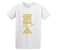 LUSHAOJIANG Leave Me Alone I Know What I'm Doing Kimi Raikkonen Quote Mens T-Shirt White Tees Unisex Shirt M